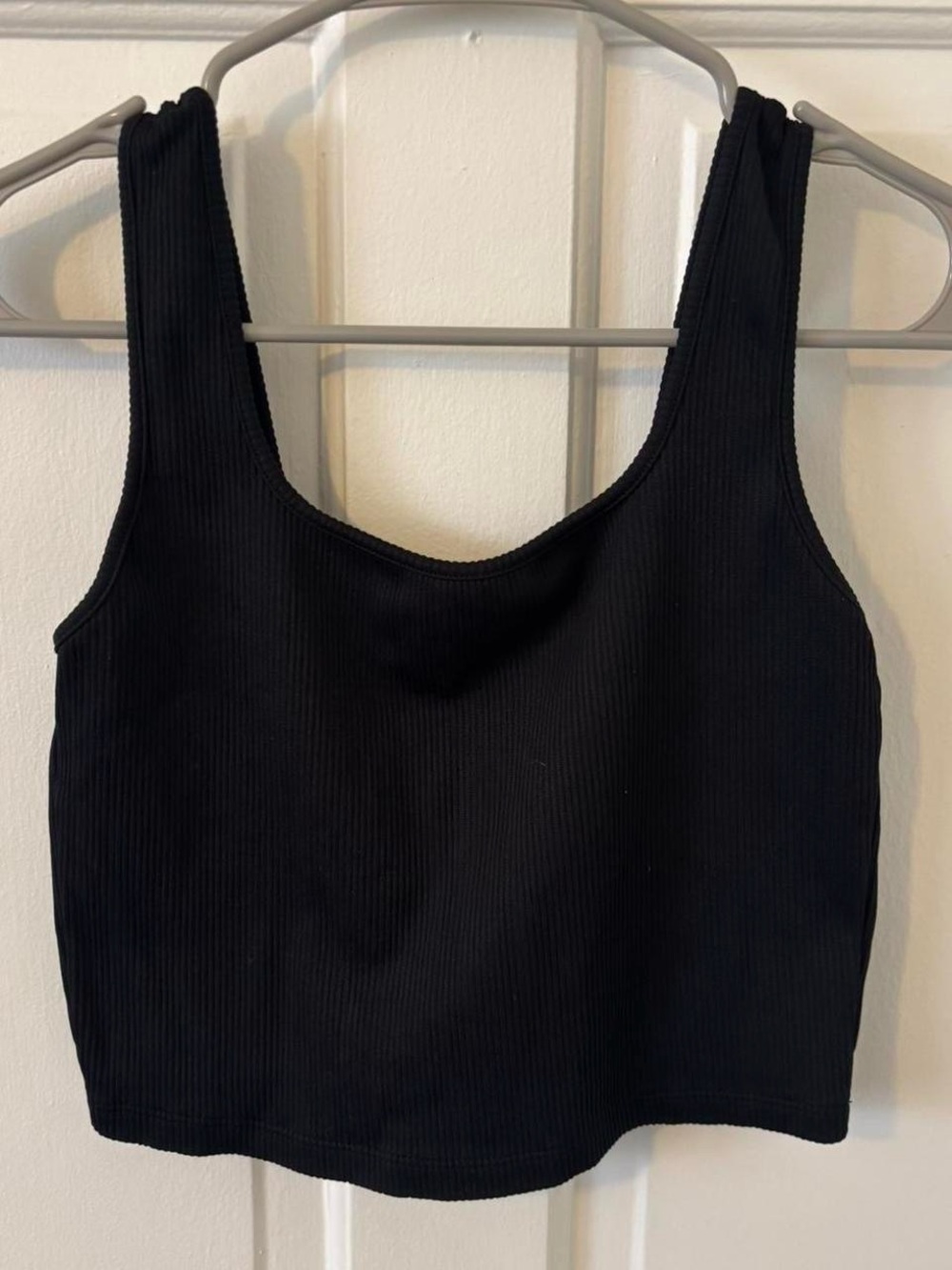 wild fable Black Ribbed Scoop Crop Tank
